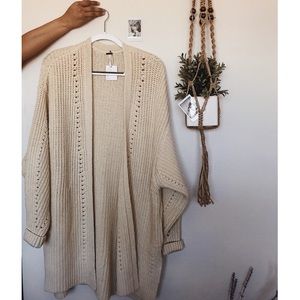 Free People cream knit cardigan size S
